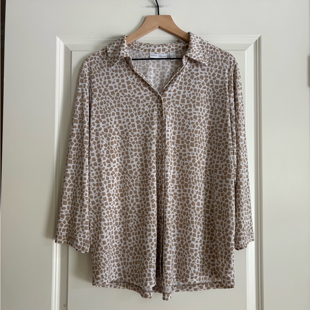 Susan Graver Liquid Knit Women’s Button Down